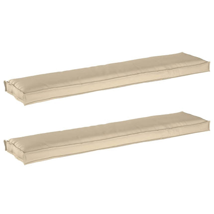 Pallkuddset 2 st Oxford Tyg Beige 180 x 40 x 8 cm