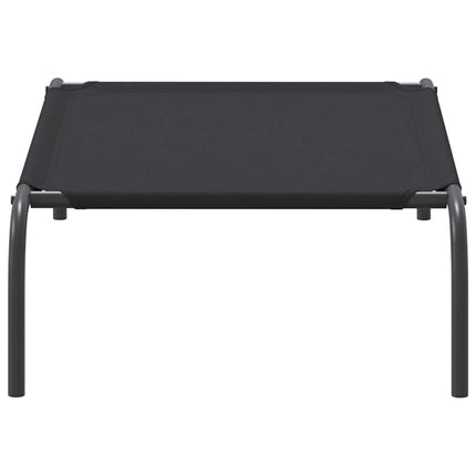 Förhöjd hundsäng svart 90x50x20 cm oxfordtyg och stål