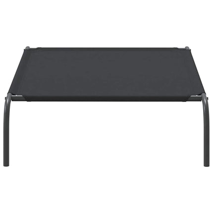 Förhöjd hundsäng svart 110x65x20 cm oxfordtyg och stål