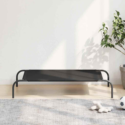 Förhöjd hundsäng svart 110x65x20 cm oxfordtyg och stål
