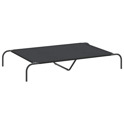 Förhöjd hundsäng svart 130x80x20 cm oxfordtyg och stål