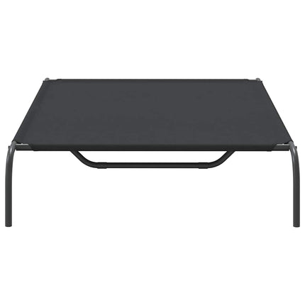 Förhöjd hundsäng svart 130x80x20 cm oxfordtyg och stål