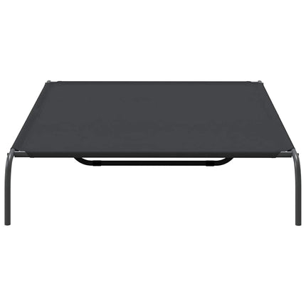 Förhöjd hundsäng svart 150x90x20 cm oxfordtyg och stål