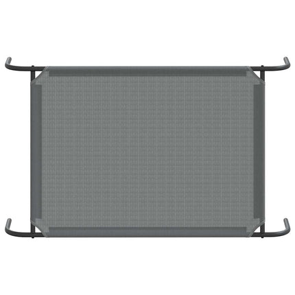 Förhöjd hundsäng grå 110x65x20 cm textilene och stål