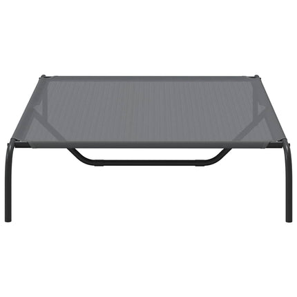 Förhöjd hundsäng grå 130x80x20 cm textilene och stål