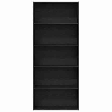 Bokhylla svart ek 80x30x189 cm konstruerat trä