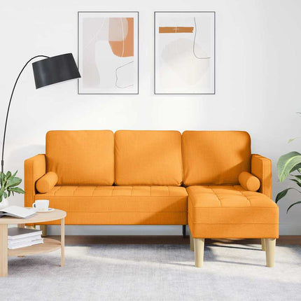 Soffset med kudde Mörkgul Polyester