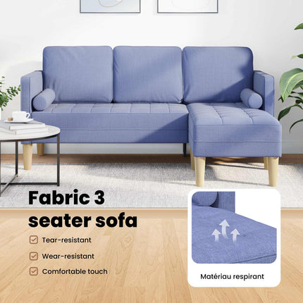 Soffset med kudde Jeansblå Polyester
