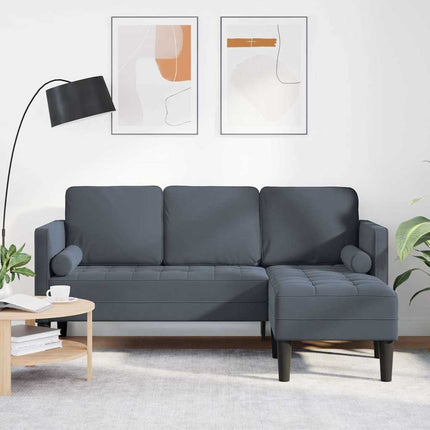Soffset med kudde Mörkgrå Polyester