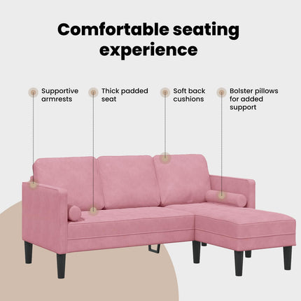Soffset med kudde Rosa Polyester