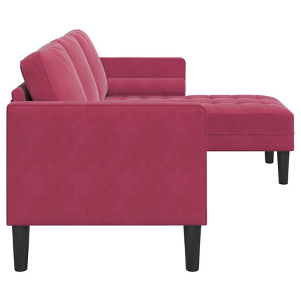 Soffset med kudde Vinröd Polyester