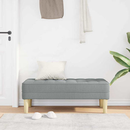 bänk med kudde Ljusgrå 113 x 57 x 39 cm tyg