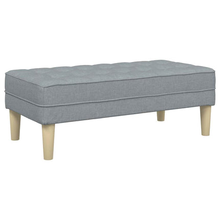 bänk med kudde Ljusgrå 113 x 57 x 39 cm tyg