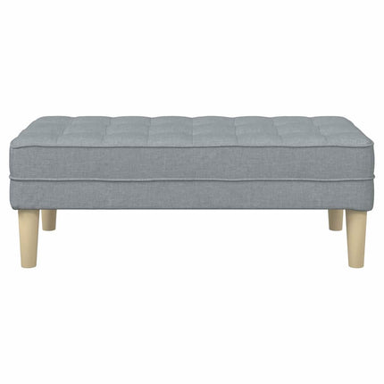 bänk med kudde Ljusgrå 113 x 57 x 39 cm tyg