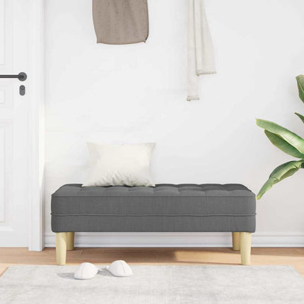 bänk med kudde Mörkgrå 113 x 57 x 39 cm tyg