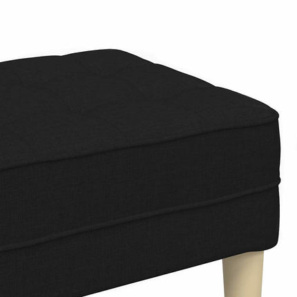 bänk med kudde Svart 113 x 57 x 39 cm tyg