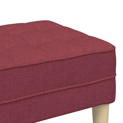 bänk med kudde Vinröd 113 x 57 x 39 cm tyg