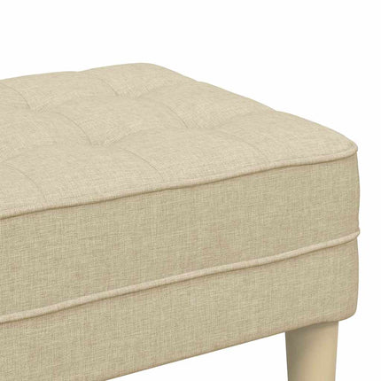 bänk med kudde Kräm 113 x 57 x 39 cm tyg