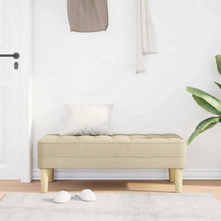 bänk med kudde Kräm 113 x 57 x 39 cm tyg