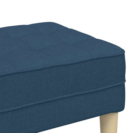 bänk med kudde Blå 113 x 57 x 39 cm tyg