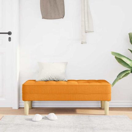 bänk med kudde Mörkgul 113 x 57 x 39 cm tyg