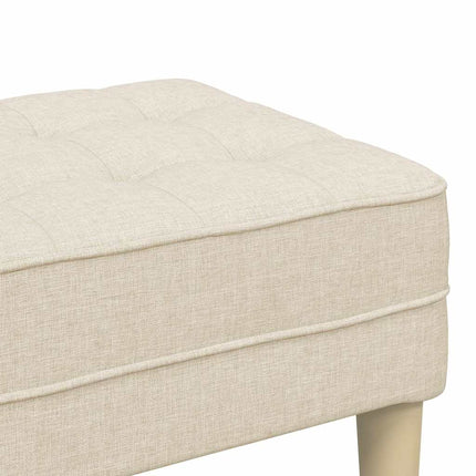 bänk med kudde Linne 113 x 57 x 39 cm tyg