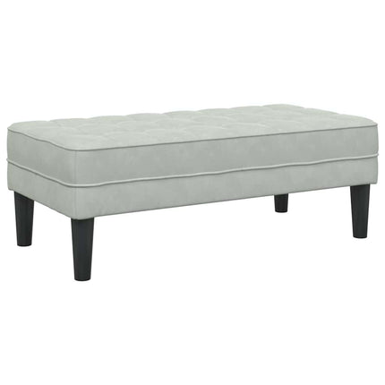 bänk med kudde Ljusgrå 113 x 57 x 39 cm Sammet