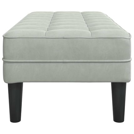 bänk med kudde Ljusgrå 113 x 57 x 39 cm Sammet
