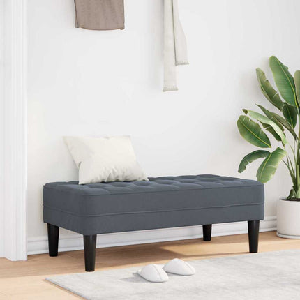 bänk med kudde Mörkgrå 113 x 57 x 39 cm Sammet
