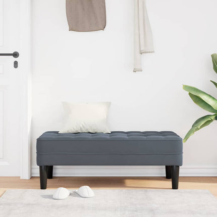 bänk med kudde Mörkgrå 113 x 57 x 39 cm Sammet
