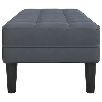 bänk med kudde Mörkgrå 113 x 57 x 39 cm Sammet
