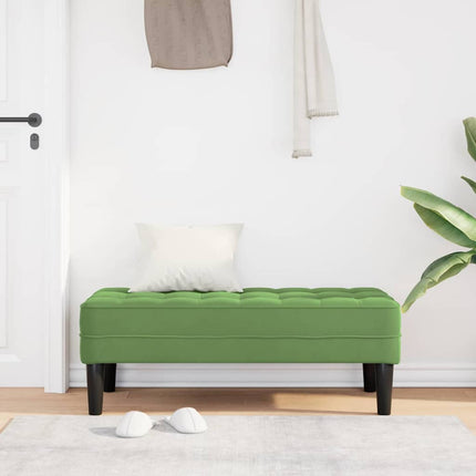 bänk med kudde Ljusgrön 113 x 57 x 39 cm Sammet