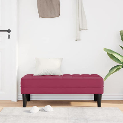bänk med kudde Vinröd 113 x 57 x 39 cm Sammet