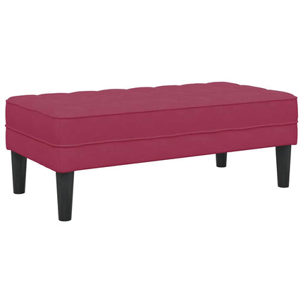 bänk med kudde Vinröd 113 x 57 x 39 cm Sammet