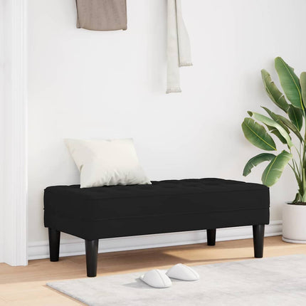 bänk med kudde Svart 113 x 57 x 39 cm Sammet