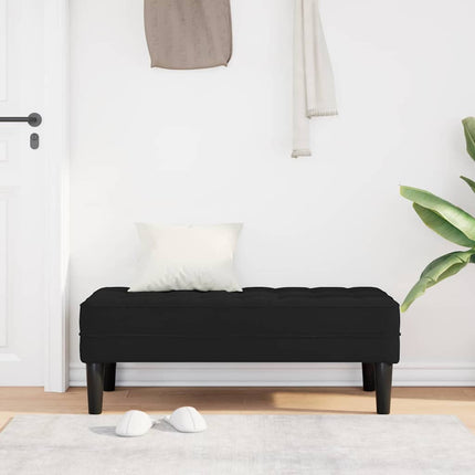 bänk med kudde Svart 113 x 57 x 39 cm Sammet