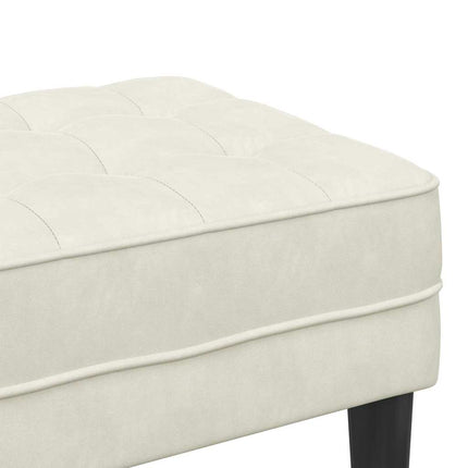 bänk med kudde Kräm 113 x 57 x 39 cm Sammet