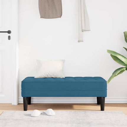bänk med kudde Blå 113 x 57 x 39 cm Sammet