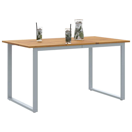 Trädgårdsbord Grå 140 x 80 x 75 cm Massivt Akaciaträ