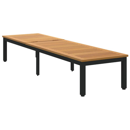Solsäng Reclining Svart 200 x 55 x 35 cm Massivt Akaciaträ
