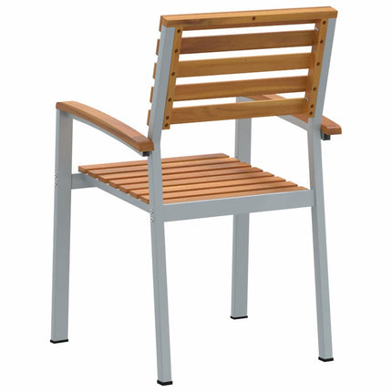 Trädgård Stol 2 pcs Brun 56 x 57 x 87 cm Massivt Akaciaträ