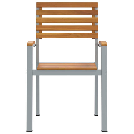 Trädgård Stol 2 pcs Brun 56 x 57 x 87 cm Massivt Akaciaträ