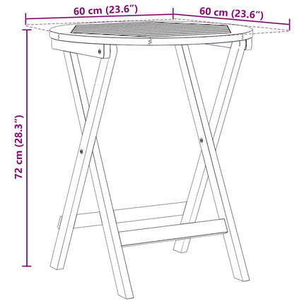 Trädgårdsbord Naturfärg 60 x 60 x 72 cm Massivt Akaciaträ
