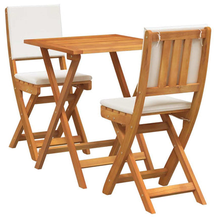 Bistroset med kudde 3 pcs Olivenatur Massivt Akaciaträ