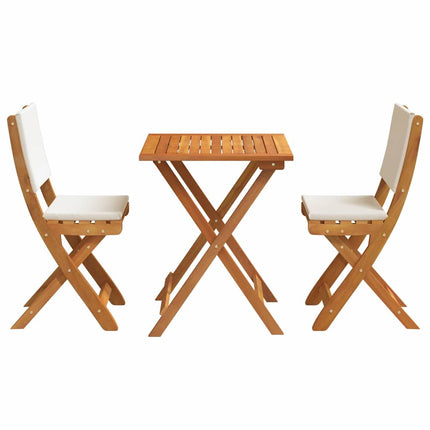 Bistroset med kudde 3 pcs Olivenatur Massivt Akaciaträ