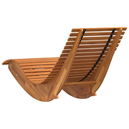 Lounger 2-person 2 pcs Brun 154 x 60 x 74 cm Massivt Akaciaträ