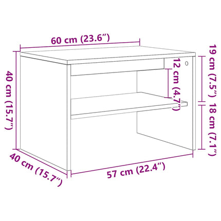 TV-bänk rökt ek 60x40x40 cm konstruerat trä