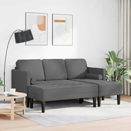Soffset med kudde 2 pcs Mörkgrå Polyester