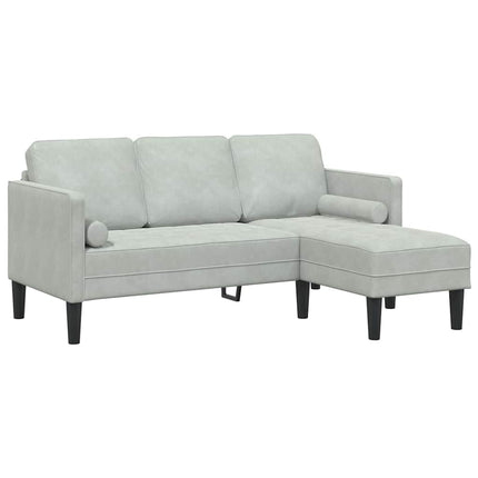 Soffset med kudde 2 pcs Ljusgrå Polyester