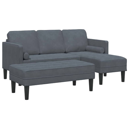 Soffset med kudde 2 pcs Mörkgrå Polyester
